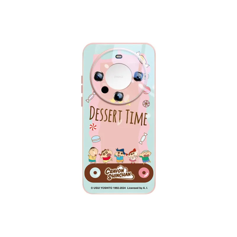 Sen Dog x SHINCHAN Glass Material Cute Creative Individual Phone Cases Applicable To Huawei Mate60Pro/50/40-6