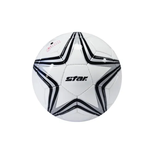 Star Size 5 Soccer PVC Hand Stitched Soccer Ball Unisex White Black