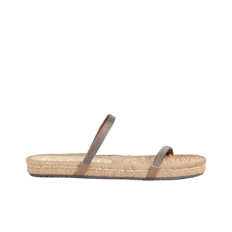 Pedro García Crystal Abrasion-Resistant Slide Slippers Women's Brown-1