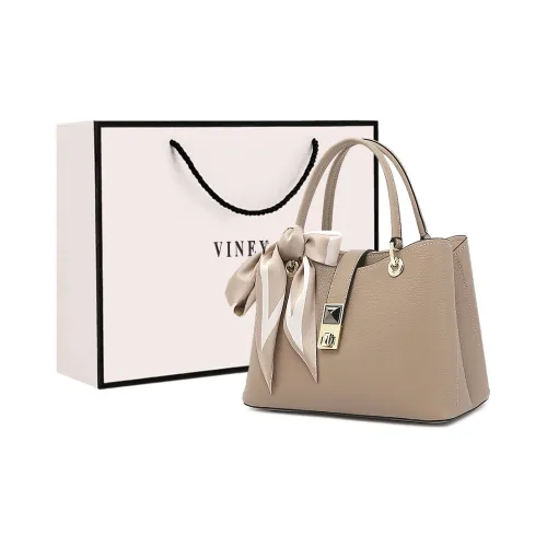 VINEY Cow Leather Handbag, Shoulder Bag, Crossbody Bag Tote Tubas Women's Apricot