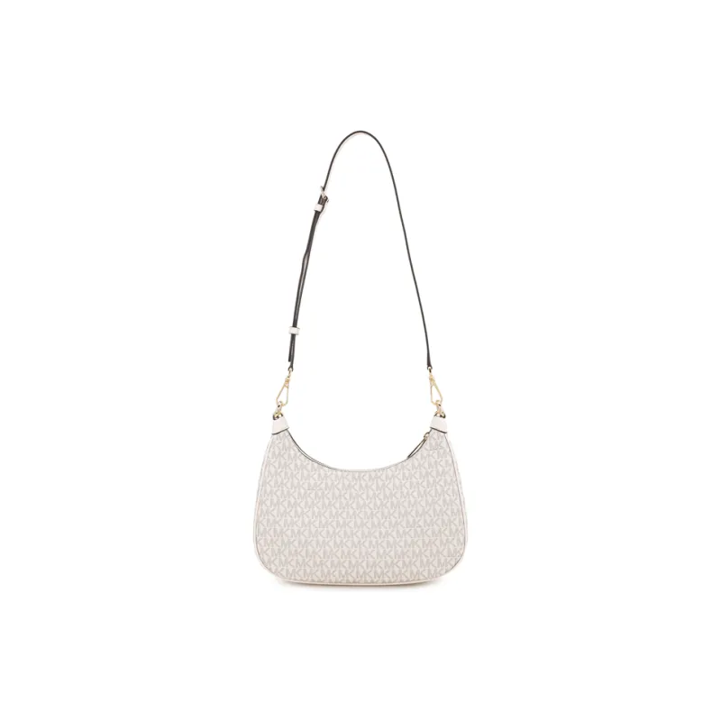 MICHAEL KORS Canvas Coated Handbag, Shoulder Bag Women's White & Brown-5
