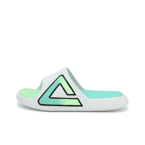 PEAK Slide Slippers Unisex Canvas White/Green