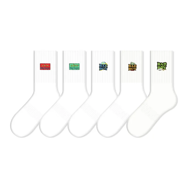 COTTON CHEESE Mid Calf Socks Unisex 5 Pack-14