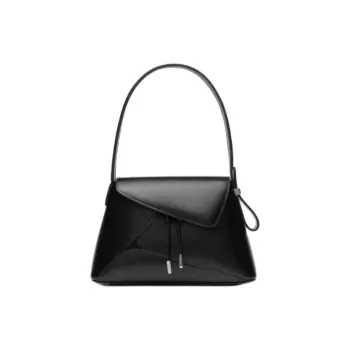 Staccato ROBERTWUN Collaboration Cow Leather Handbag Shoulder Bag Medium Size Women's Armor Black/Siberian White
