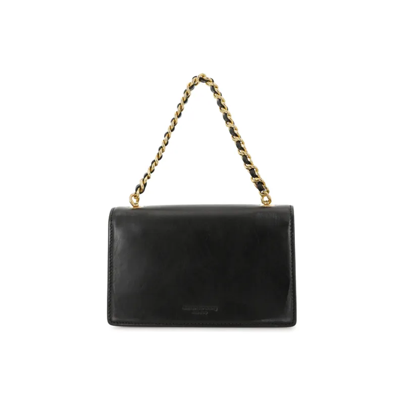 Alexander Wang W Legacy Imitation Vintage Leather One Shoulder Handbags Mini Women's Black/Gold-5