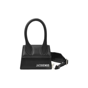 Jacquemus Leather One Shoulder Handbag, Crossbody Bag Women's Black