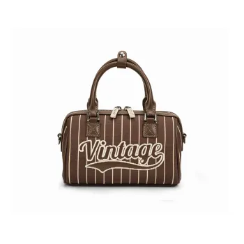 VFVF BAG OFFICAL Eco-Friendly PU+Printed Canvas Canvas Bag Boston Bag Crossbody Handbag Mini Women's