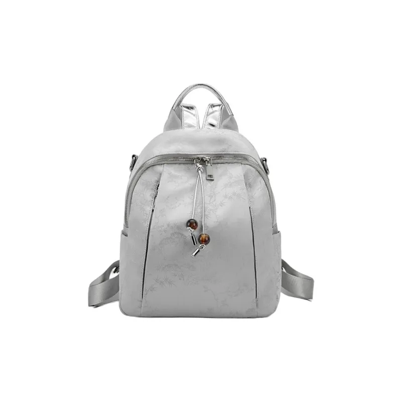 ST&SAT Fabric Backpack Large Size Women's Elegant Black/Dreamy Silver-7