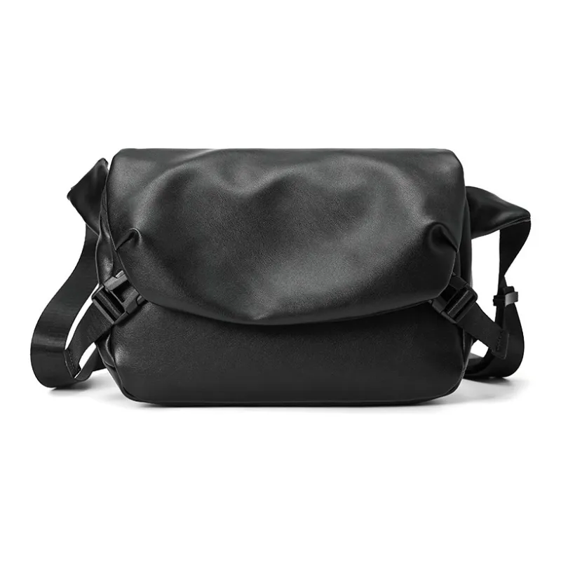 CMLZIUA PU Crossbody Bag Large Size Unisex Black-0