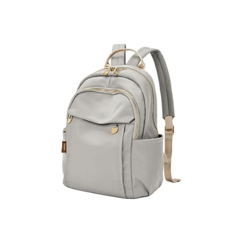 ST&SAT Fabric Backpack Large Size Women's Elegant Black/Light Gray-6