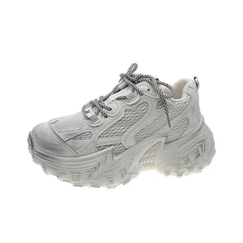 LISATANG Slip-Resistant Breathable Height Increasing Low-Top Chunky Sneakers Women's