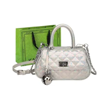 KARUISHA PU Crossbody Bag, One Shoulder Handbag Women's Dazzling Color Silver, Black, White