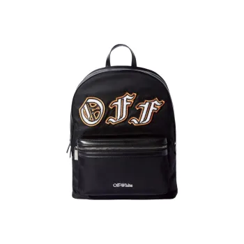 OFF WHITE Logo Embroidered Zip Up Backpack