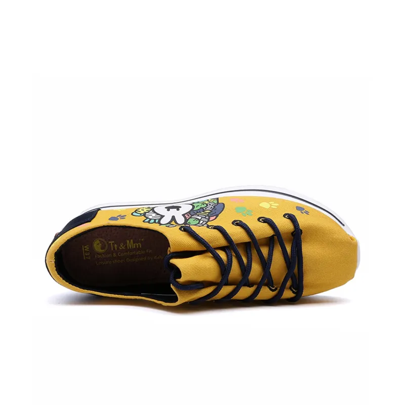 TT&MM Coverage Wear-Resistant Lightweight Breathable Quick Dry Water-Resistant Low-Top Canvas Shoes Women's White-3