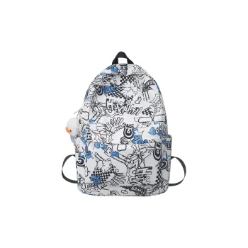 GEERDUN Nylon Backpack Regular Unisex White/Green/Blue