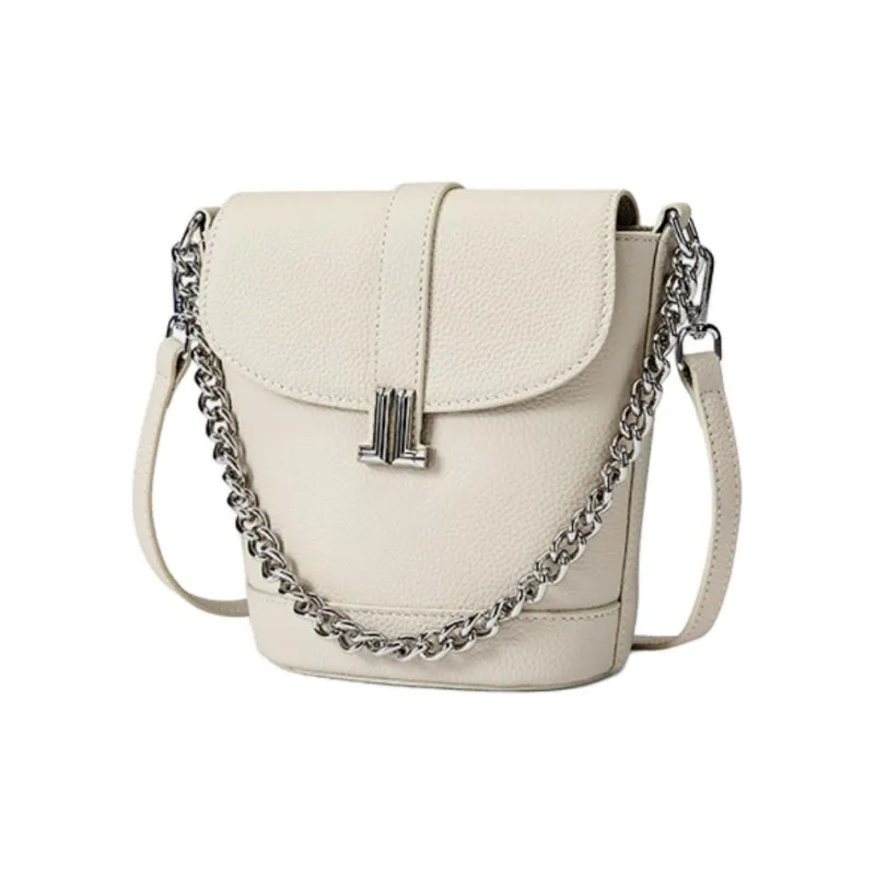 ST&SAT Top Grain Cow Leather Crossbody Bag Small Size Women's Elegant White/Elegant Black-1