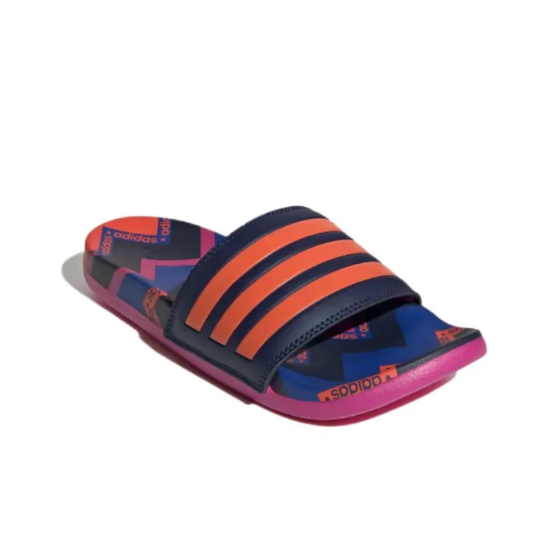 Adidas Adilette Slip-Resistant Quick Dry Slide Slippers Women's Blue-orange-red-2