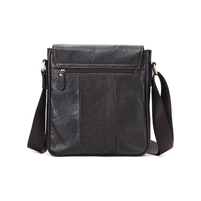 ROSEROOEN Top Grain Cow Leather Shoulder Bag Regular Men's Coffee/Black-4
