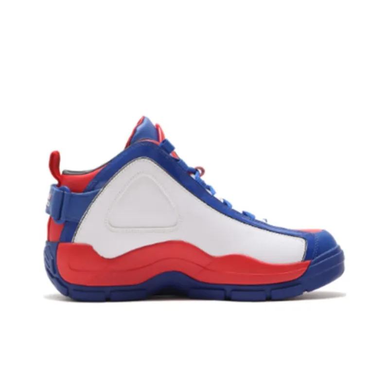 TM PAINT X ATMOS x FILA Grant Hill 2 Anti-Slip Wear-Resistant Mid-Top Vintage Basketball Shoes Men's Red Blue White-1