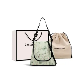 CentarlKatty PU Shoulder Bag Women's Black Light Green Butterfly