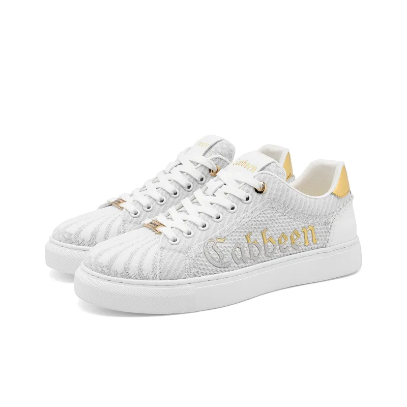 Cabbeen Preppy Everyday Lightweight And Breathable Low Top Trendy Casual Skateboard Shoes Men's White-3