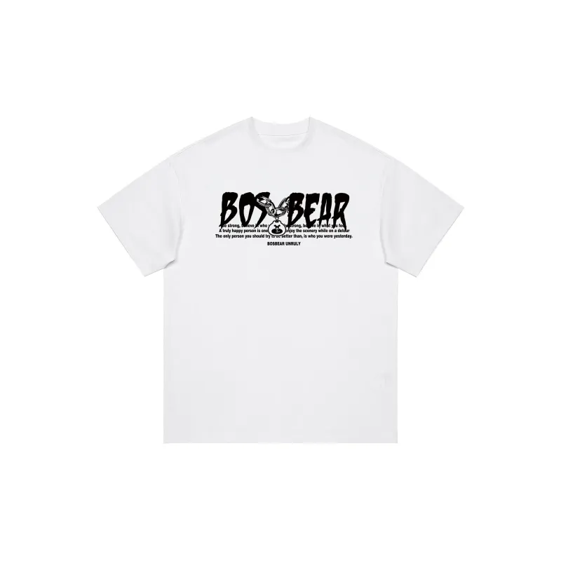 BOS BEAR T Shirt Unisex Black White Gray-3