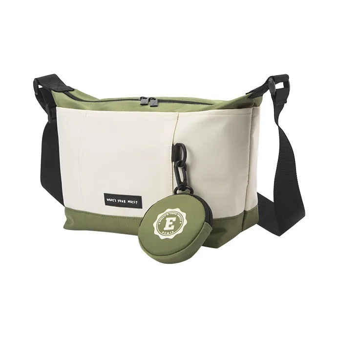 SEM/R Nylon Fabric Crossbody Bag Small Size Unisex White Green Tones Khaki Black.-1