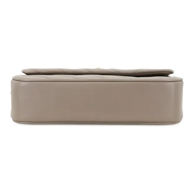 TORY BURCH Kira Sheepskin Leather Handbag, Crossbody Bag, Shoulder Bag Trumpets Women's Hawk Gray-3