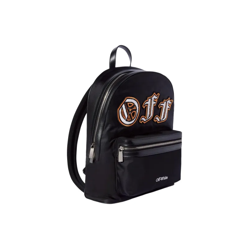 OFF WHITE Logo Embroidered Zip Up Backpack-1