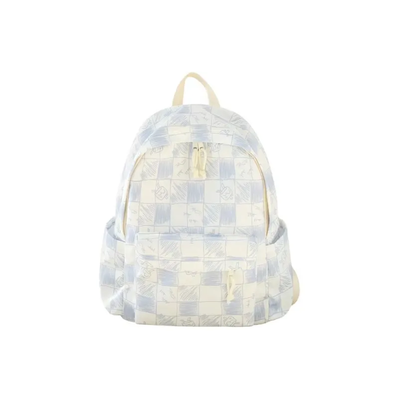 GEERDUN Polyester Cotton Blend Backpack Unisex Black/Gray/Blue/Coffee-4