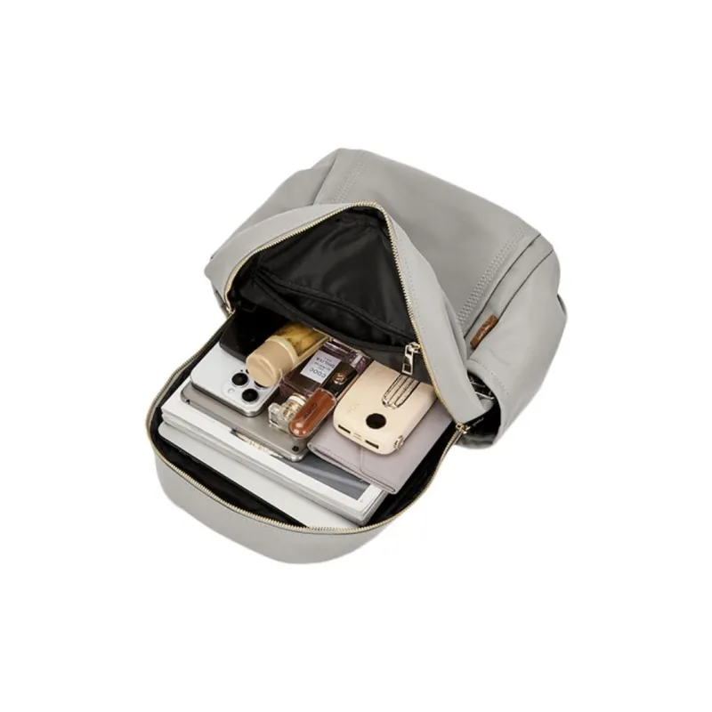 ST&SAT Fabric Backpack Large Size Women's Elegant Black/Light Gray-8