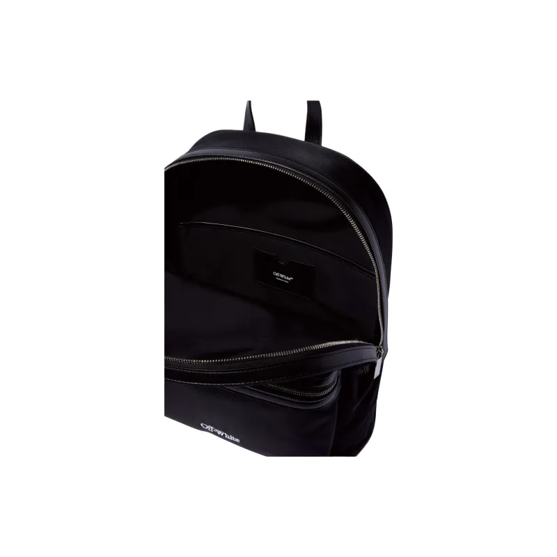 OFF WHITE Logo Embroidered Zip Up Backpack-4