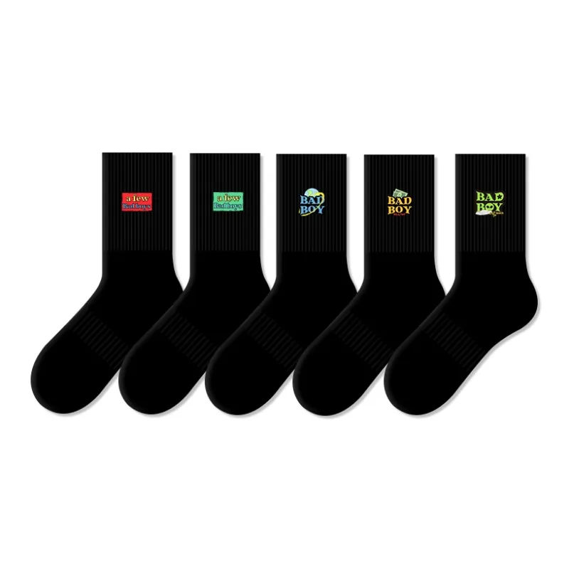 COTTON CHEESE Mid Calf Socks Unisex 5 Pack-15