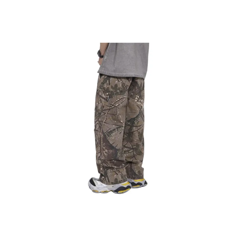 【dme】 Casual Pants Men's Brown Branch Camouflage-1