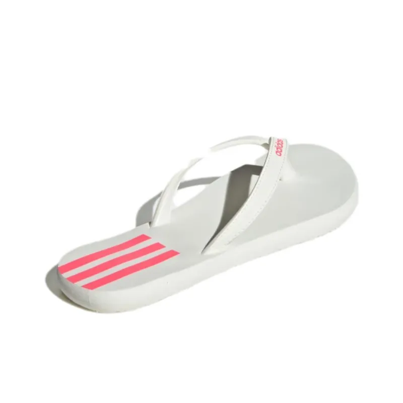 Adidas Eezay Odor-Resistant Slip-Resistant Flip Flops Unisex White Pink-3