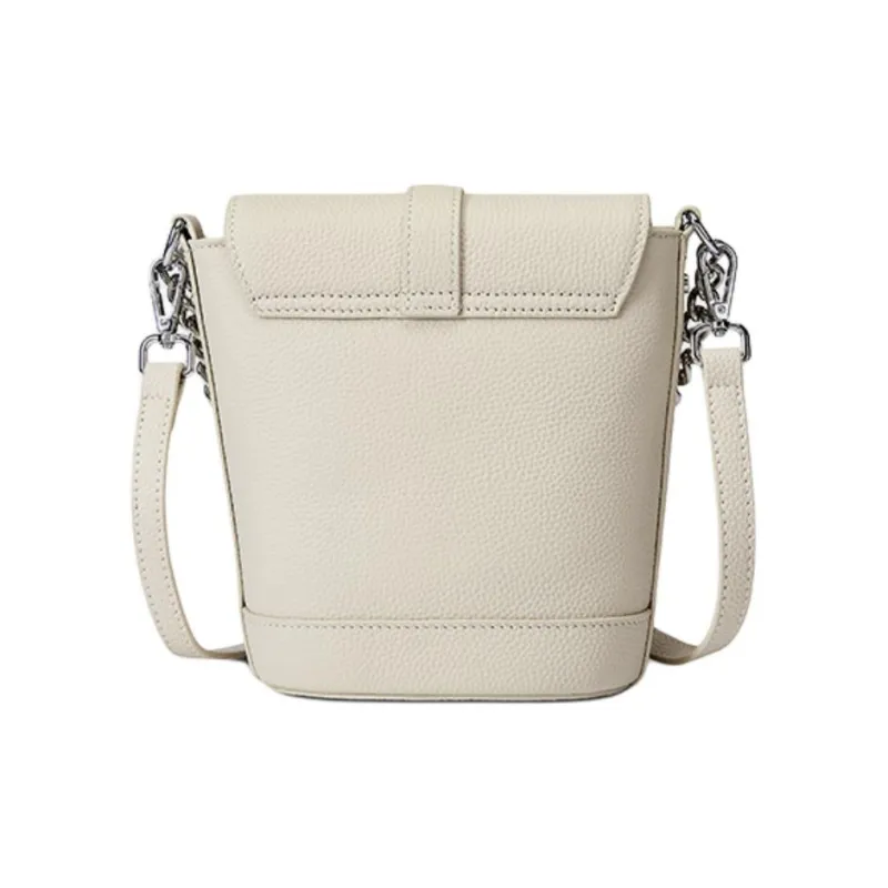 ST&SAT Top Grain Cow Leather Crossbody Bag Small Size Women's Elegant White/Elegant Black-3