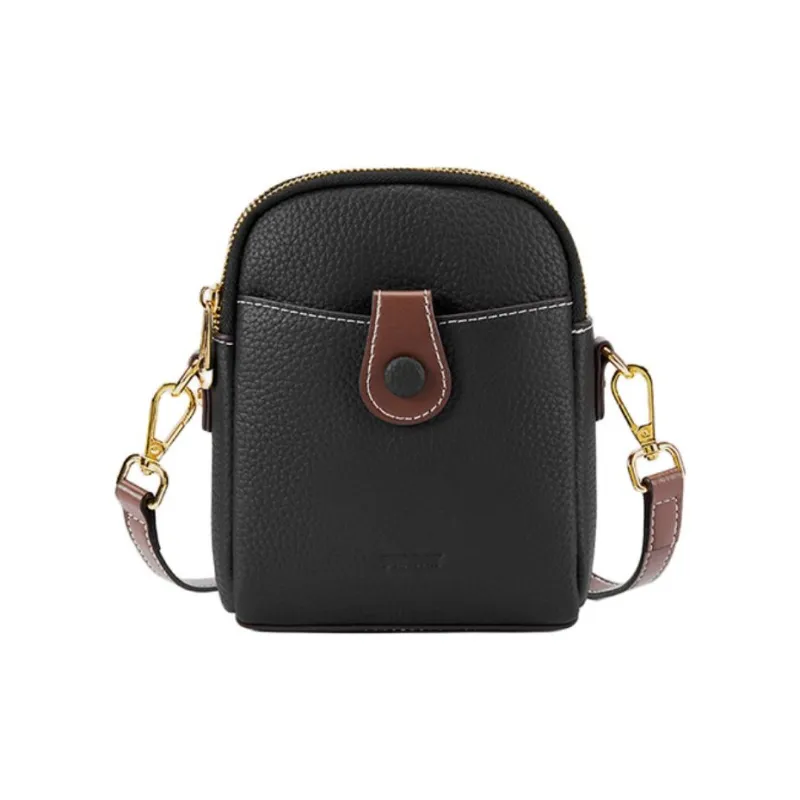 ST&SAT Top Grain Cow Leather Shoulder Bag Crossbody Bag Mini Women's Ecru/Black/Khaki-0