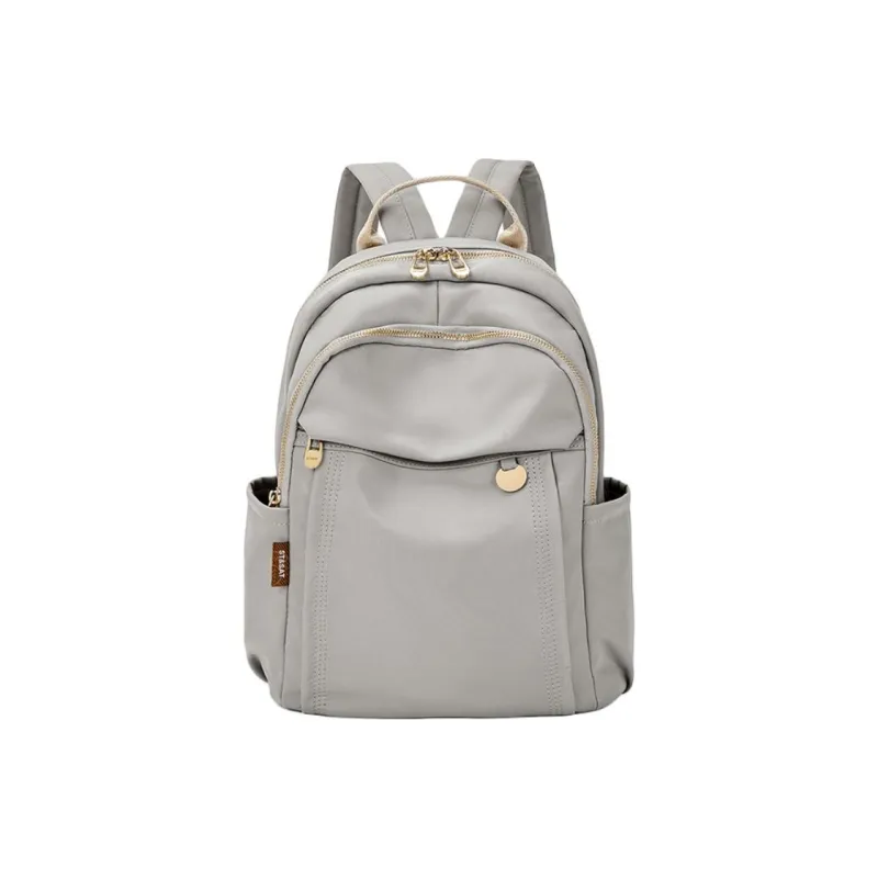 ST&SAT Fabric Backpack Large Size Women's Elegant Black/Light Gray-5
