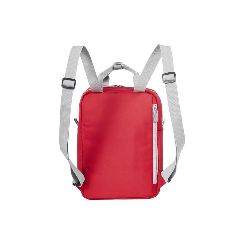 LEXON Polyester Backpack, Shoulder Bag, Handbag Regular Women's Red/Brown/Light Gray/Black-1