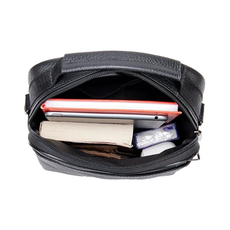 DOSRFINI Cow Leather Vintage One Shoulder Handbag Men's Black/Coffee/Brown-3