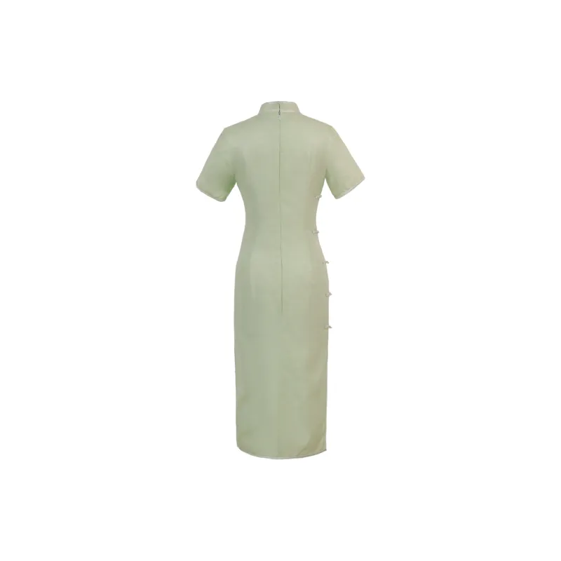 Clothes Cut By Time Cheongsam Women's Light Green-1