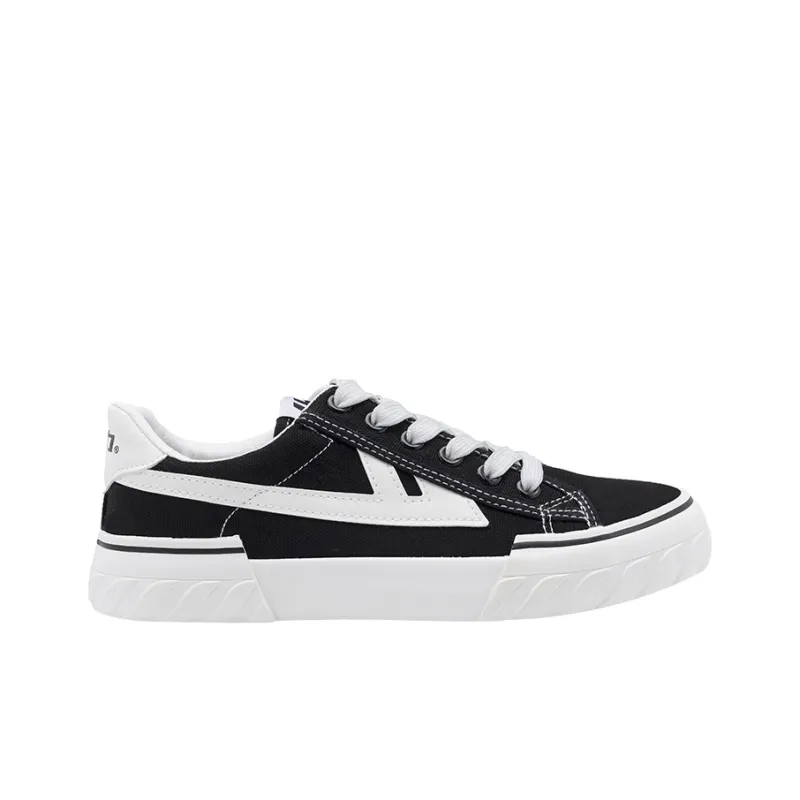 Warrior Classic Couple's Casual Shoes Wear resistant And Lightweight Low Top Canvas Shoes Unisex Black White-1