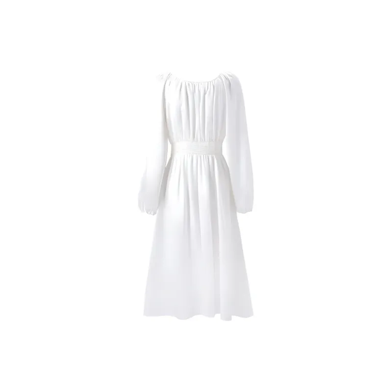 PEACEBIRD Long-Sleeved Dresses Women's White-1