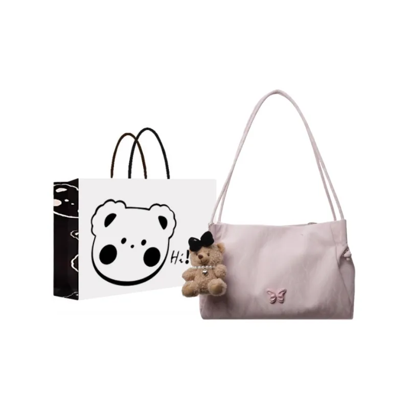 NX DOUGHNUT PU Handbag, Shoulder Bag Regular Women's Ecru, Black, Pink-9