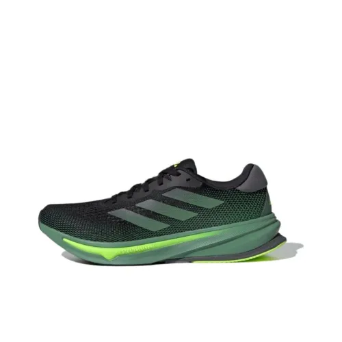 Adidas SUPERNOVA RISE Running Shoes Men Low-Top Core Black/Pre-Owned Green/Bright Lemon