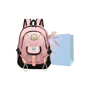 SUPERCUTE Nylon Fabric Backpack Women's Pink/White/Green/Blue