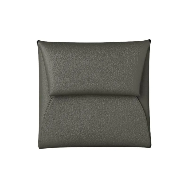 HERMES Bastia Evercolor Calfskin Coin Purses Wallets Women's 0L Grismeyer Cumulus Gray-0