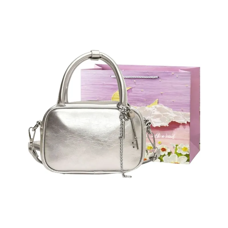 Bansusu PU Handbag, Shoulder Bag, Crossbody Bag Regular Women's Pearl White/Silver/Black/Red-5