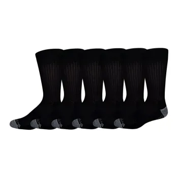 Columbia Fashion Crew With Pique Footbed Sock Mid-Calf Socks Men's 6 Pack Black