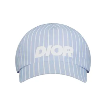 DIOR Logo Printed Striped Baseball Cap